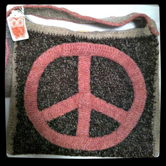 Peace Bag-Crocheted/Felted