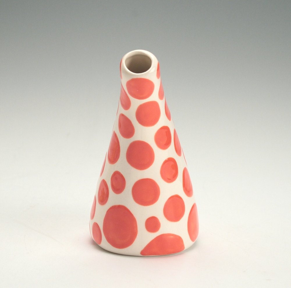 See Ya Later Tilt Vase Orange Hand Painted for Flowers