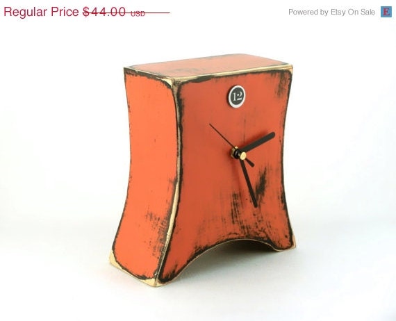 Desk clock ORANGE Arrow - Mothers day gift