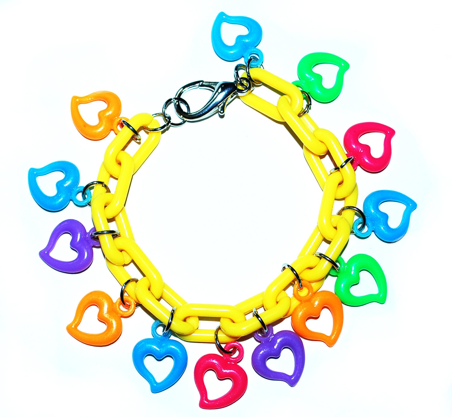 Plastic Colorful Heart Bracelet
