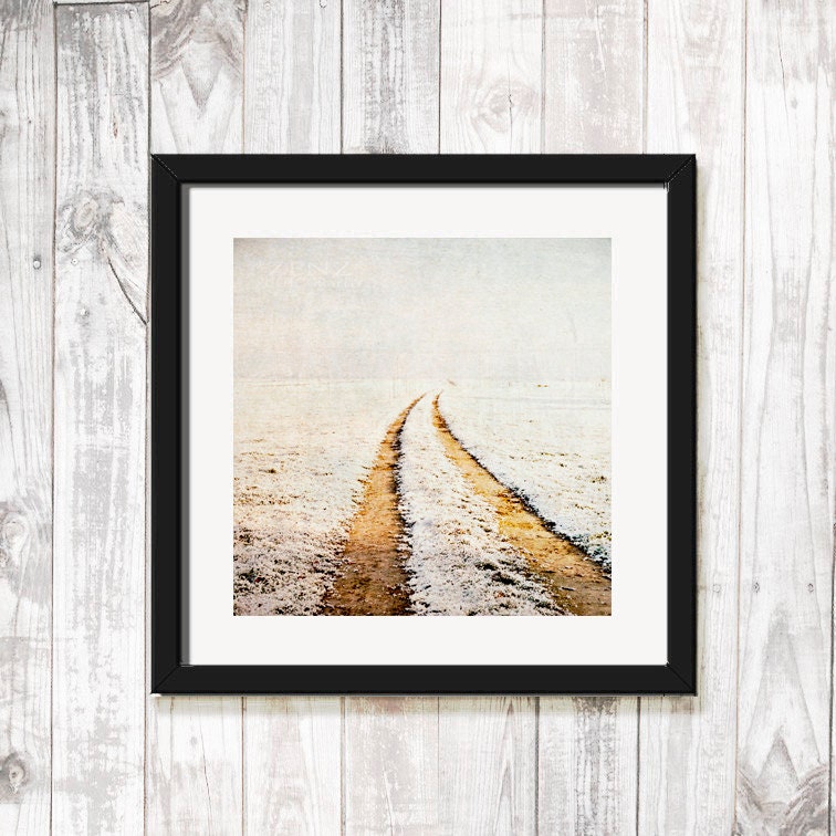 Winter Landscape, Fine Art Photography, woodland photo print, white orange dreamy photograph, nature wall art