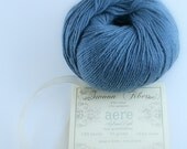 Cashmere cotton blend soft yarn fingering sport blue Slate aere