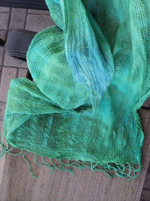 Tropical Aqua Cotton Shawl