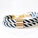 Double Tube Rope Bracelet - Black & White Stripes