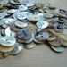 100 psc, Antique Buttons, shell buttons, natural Color,  Ideal for Jewelry Crafts or Sewing