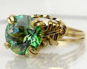Crush Green Mystic Topaz 14k Gold Fill Ring