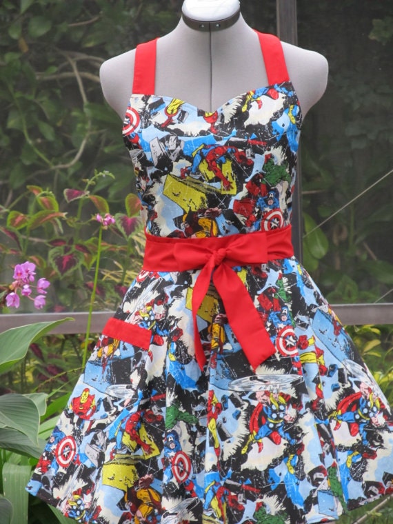 Marvel Heros Apron-Vintage-Full of Twirl Flounce Flounce-Limited Edition- Ready to ship