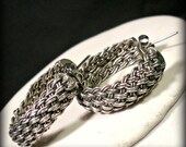 Amazingly Intricate Sterling Basket Weave Hoops