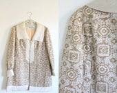 Vintage Rare Lili Ann Brocade Coat / New Year Glow  / early 1960s Brocade Coat Dress / s - m
