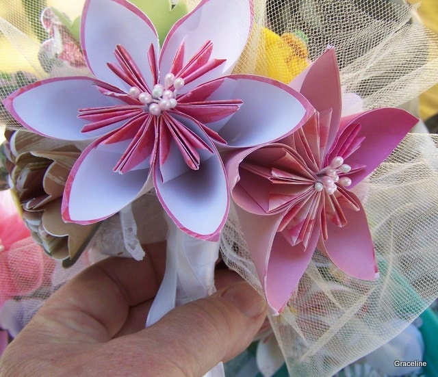 Peaches and Cream Origami Bouquet