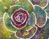 SUCCULENT - Original Watercolor Batik  Painting