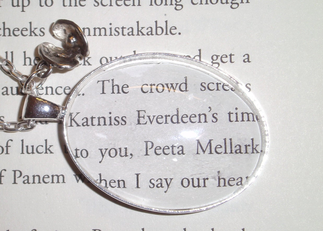 Hunger Games "Katniss Everdeen and Peeta Mellark" Quote Necklace
