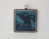 Peacock Necklace Peace Tranquility Rubber Stamped Leather