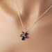 Gemstone Necklace Garnet Rhodolite Iolite AAA Semiprecious Red Raspberry Navy Wire Wrapped Sterling Silver Jewelry Complimentary Shipping