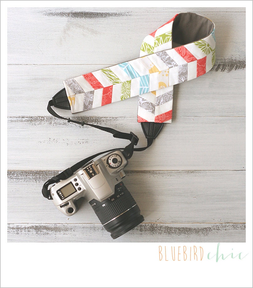 summer sorbet chevron camera strap cover