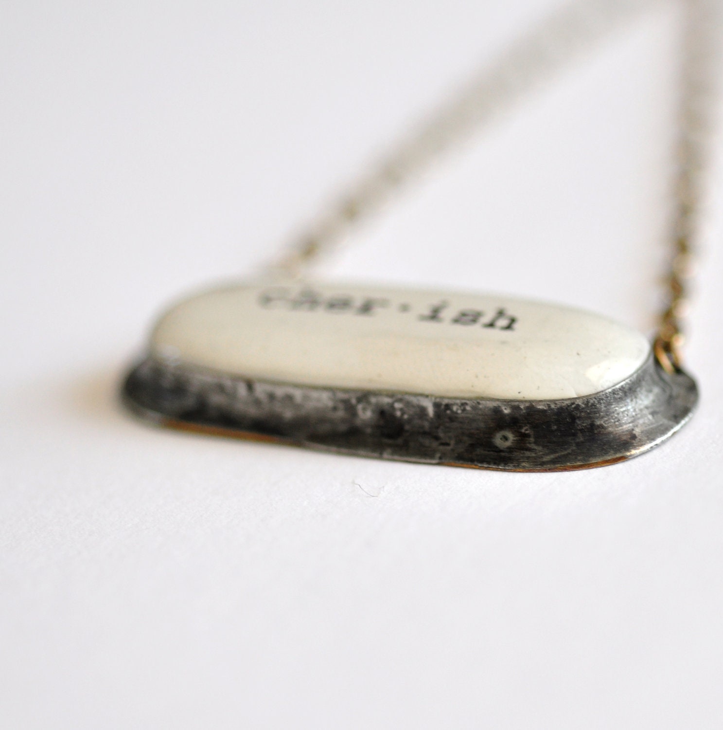Cherish Necklace from Words Collection by Mad Tea Garden