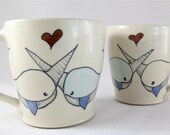 Narwhals in Love Mug - Narwhal - Handmade Ceramic Coffee Cup