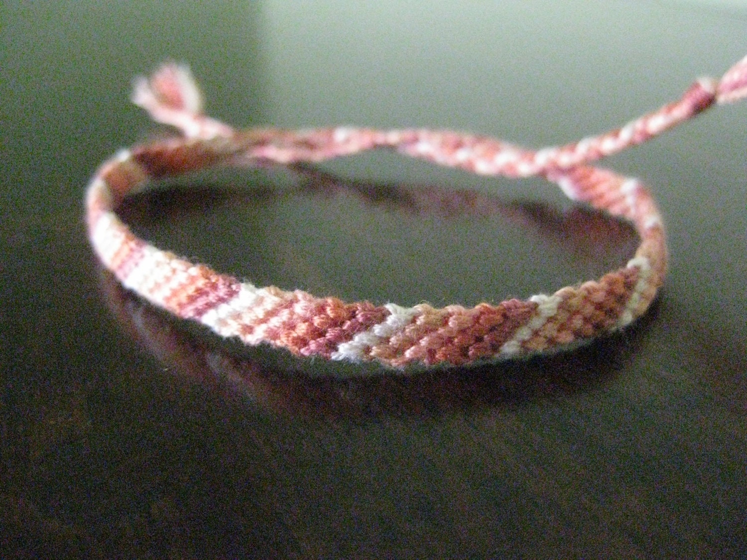 5 Strand Basic Stripes Friendship Bracelet in Peach