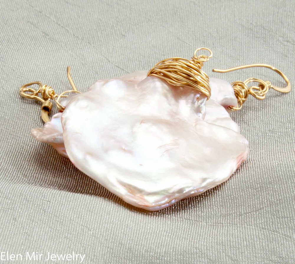 Pearl Jewelry Set Enormous Keshi Pearl Jewelry