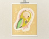 Lullabies 8x10 / Digital Print, Illustration, Giclee Print, Quirky Cute Kids Art, Bird, Friendship, Love, Nursery Decor, Art Poster
