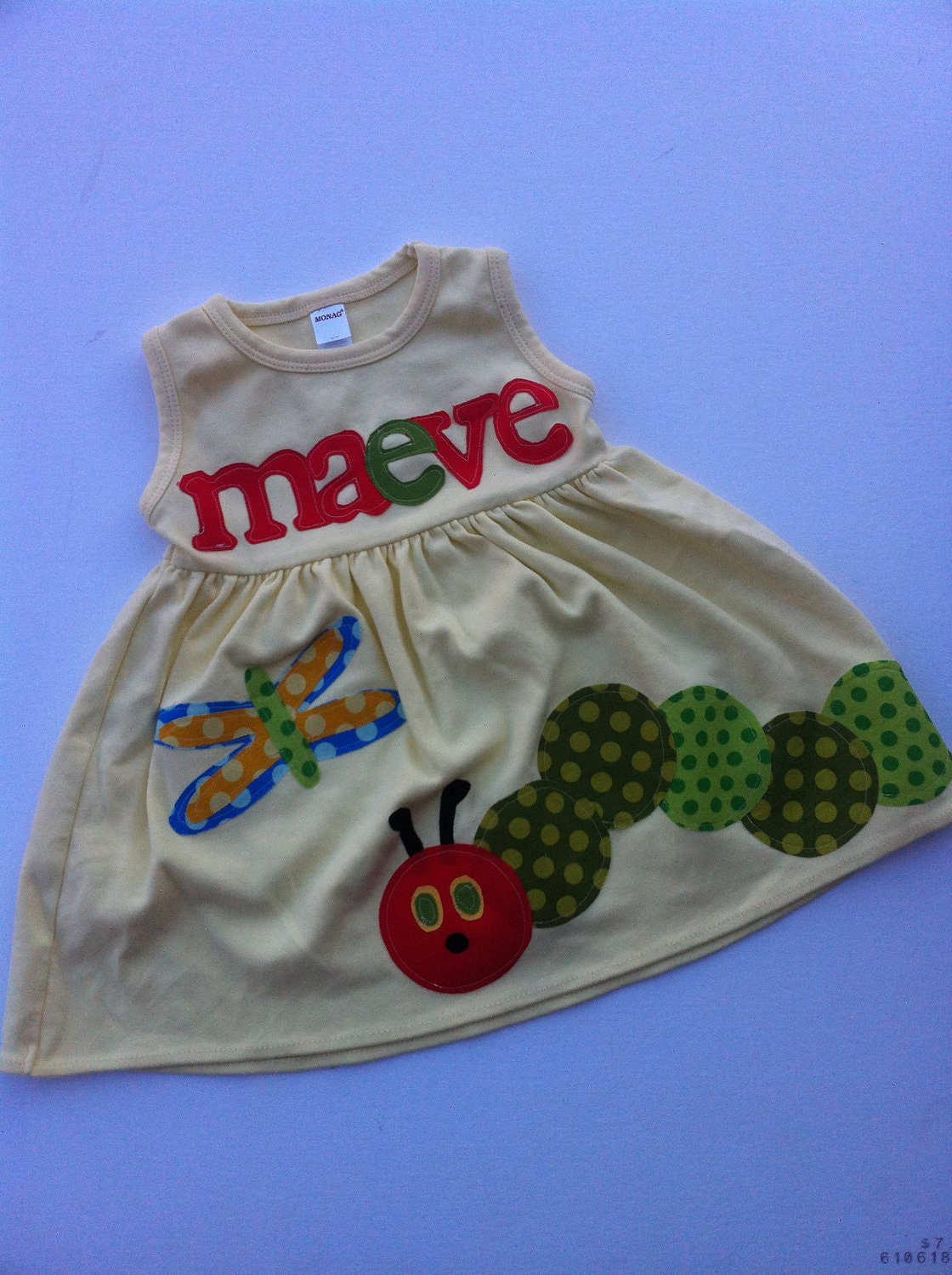 Very Hungry Caterpillar Dress - Birthday Party Dress - You Choose Dress Color and Sleeve Length