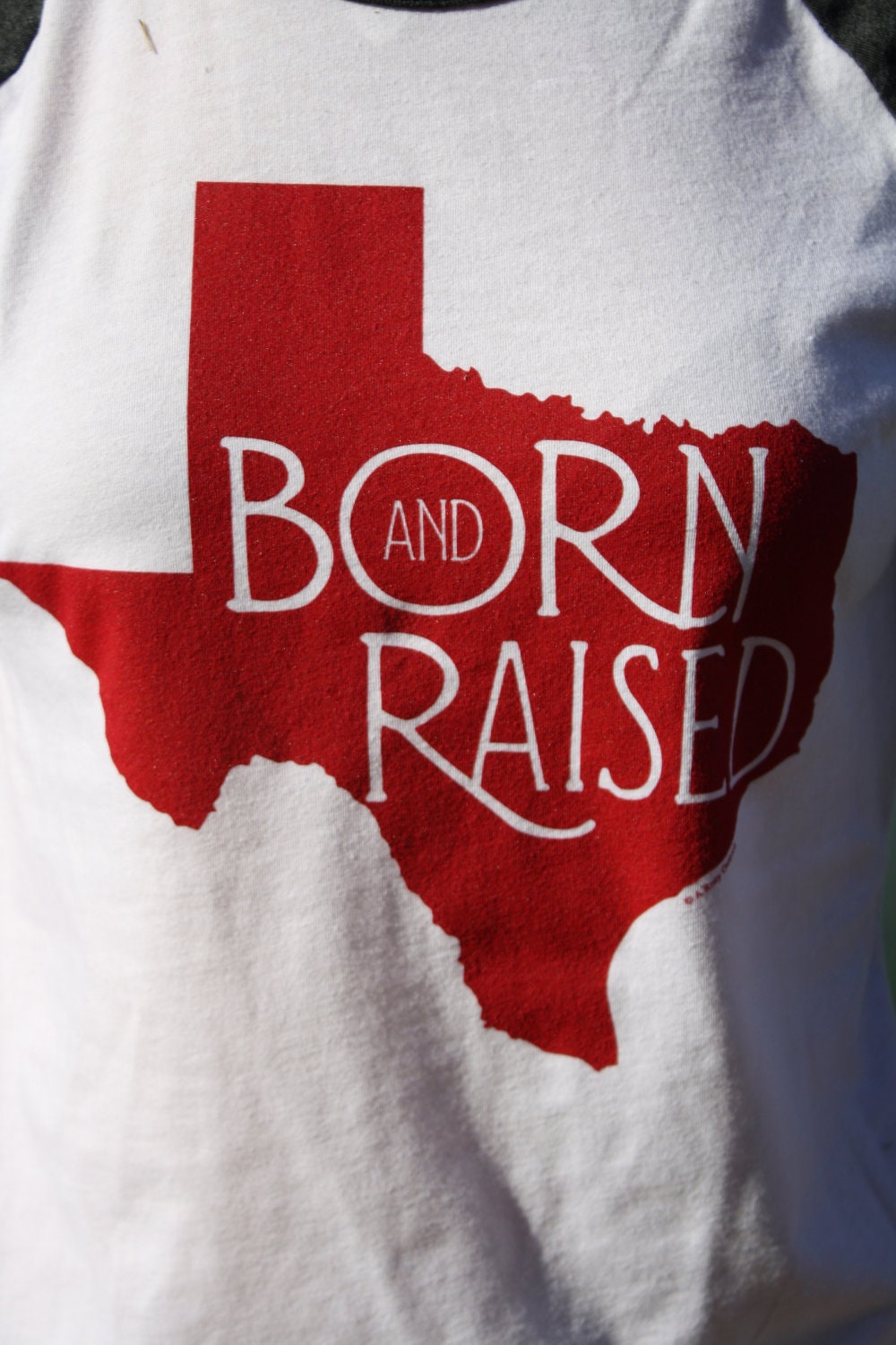 LARGE Born & Raised Texas Maroon State Aggies Aggie Collegiate Baseball T Shirt tee shirt Native Texan Women Womens - arosyoutlook