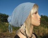 Warm Winter Hat Lambswool Beanie Loose Slouchy Knit Hat Baby Blue Womens Tam A437