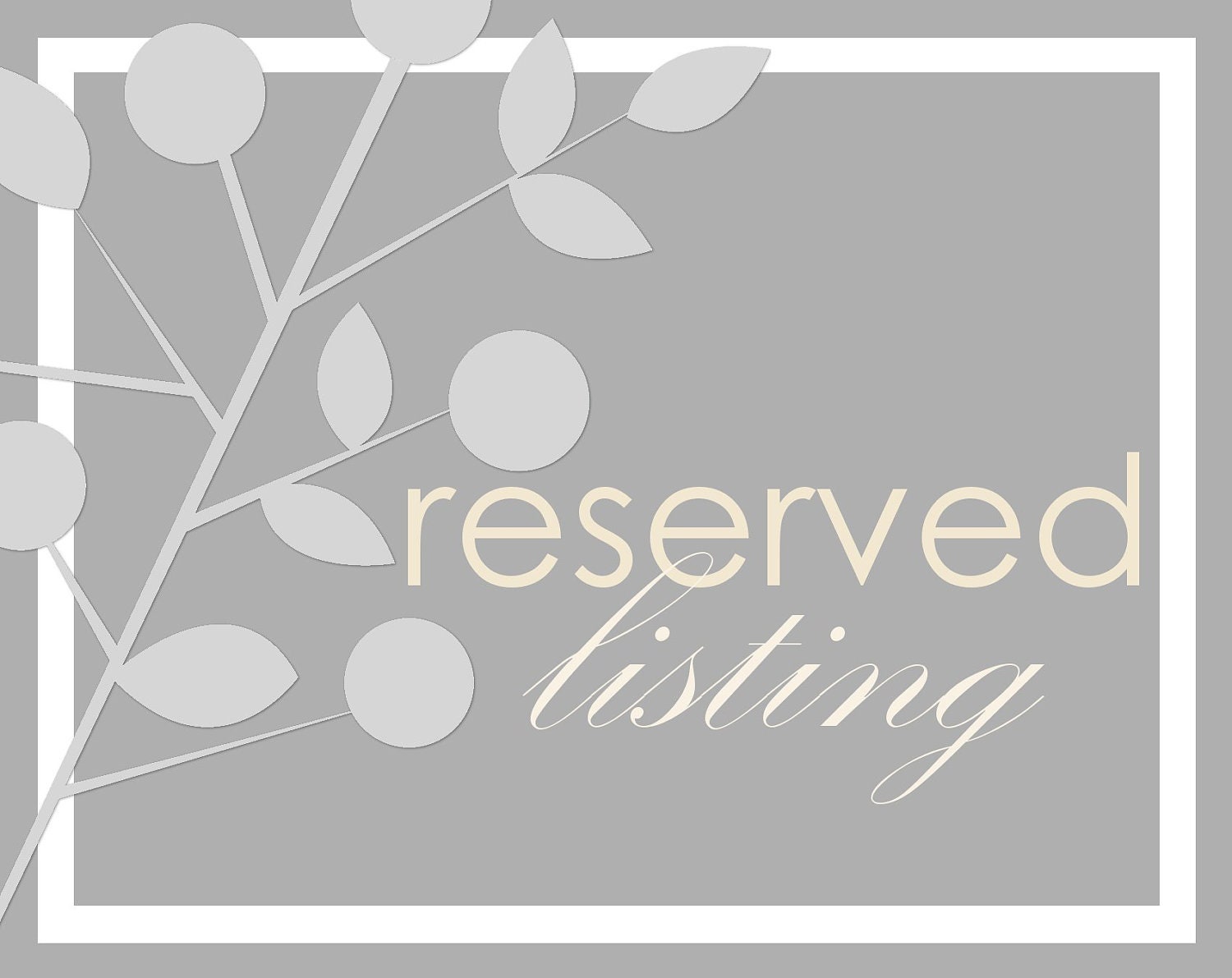 reserved listing for (maurieandjohn).