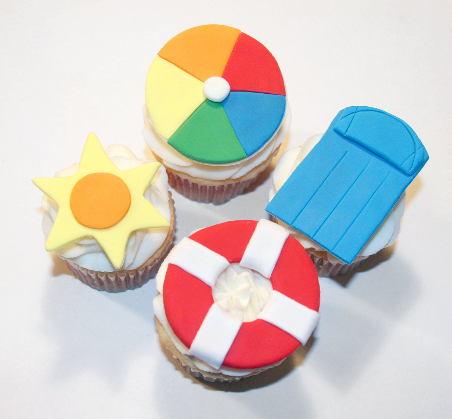 Fondant cupcake toppers Beach Summer Party