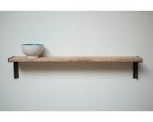 Minimal Wall Mount Shelf. Reclaimed Old Growth Wood and Iron