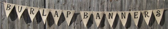 Custom Burlap Banner Bunting Garland Wedding Engagement Party Decoration - 22 Flags - We Do Custom Banners