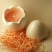 Vintage 80's Ceramic Egg Bowl Candle