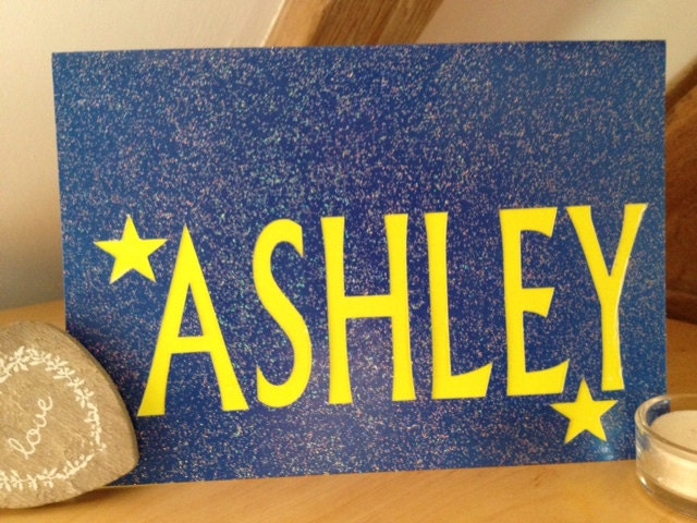 Sparkly Blue Personalised card for all occasions  Choose any name