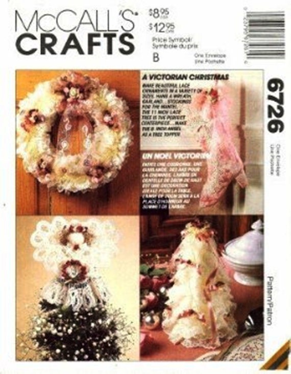 McCalls 6726  Christmas Ornament Wreath Angel Pattern