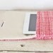 iPad Case, iPad Sleeve, iPad Cover - "Bubble Gum" - Padded with Pocket & Button - Pink Tweed