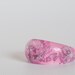 bright pink eco resin dome ring featuring silver flakes - size 8.5