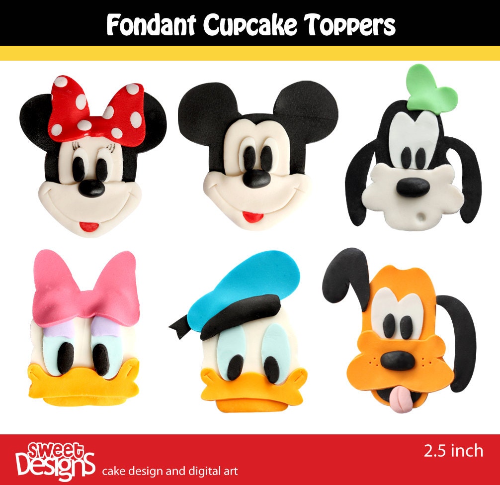 12 Fondant toppers for cupcakes or cookies