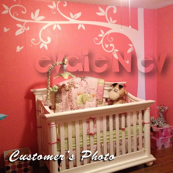 Kids Wall Decal Wall Sticker tree decal - Family Tree with Flowers - Tree Wall Decal for Picture Frames  - TRFRM010