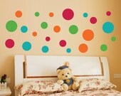 Wall Decal Set of 140 Polka Dots - Choose 4 Colors