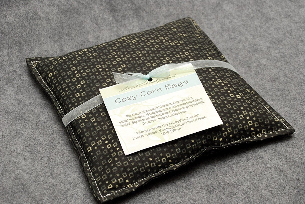 Corn Bag Microwave Heating Pad -- Squared Up for Men, hand warmer 9x9 - LAST ONE