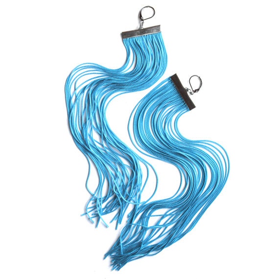Turquoise Long Fringe Earrings
