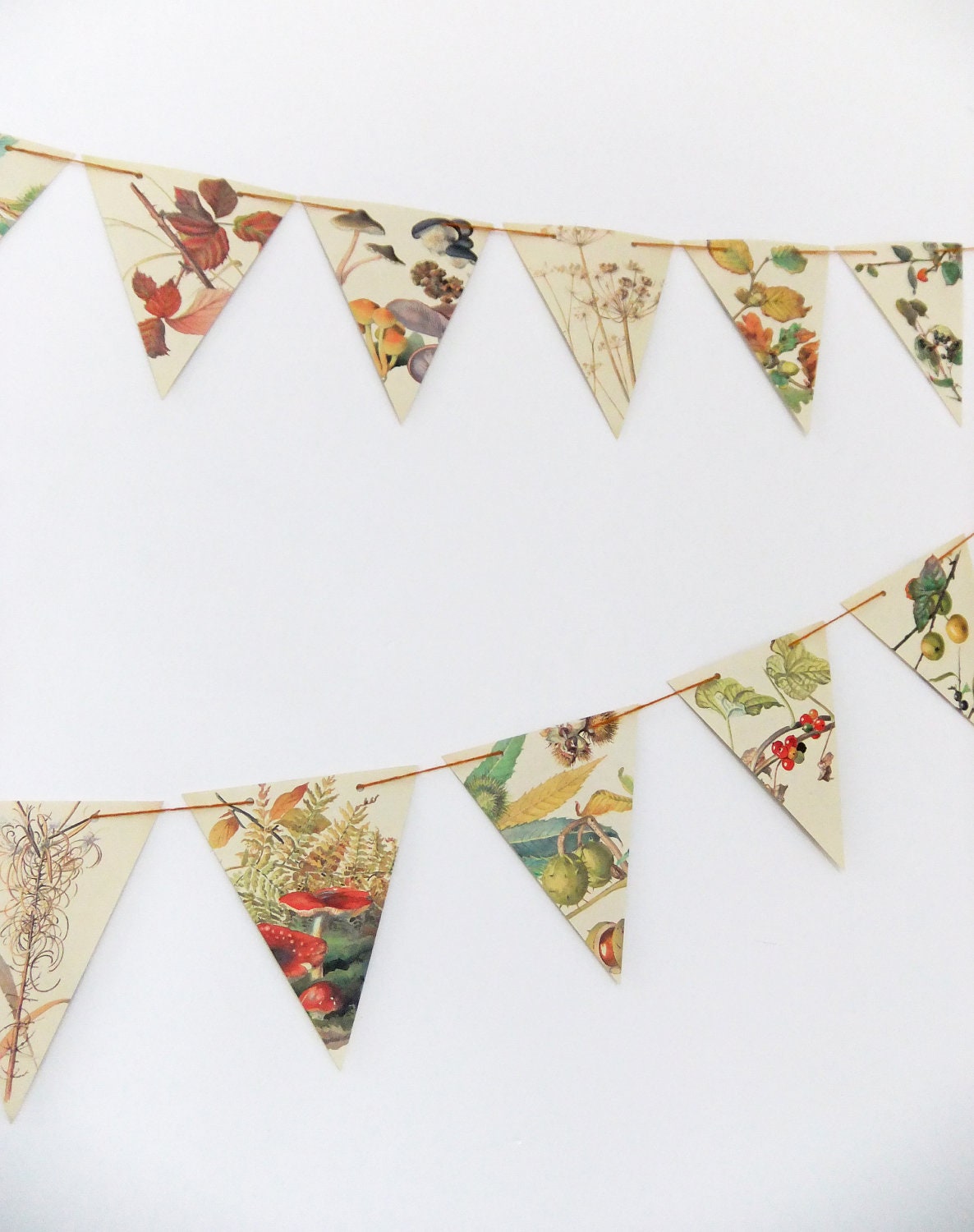 Autumn bunting - fall bunting - fall garland - Paper Garland - Upcycled Paper Bunting - wedding decor