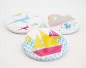 Badge Brooch Gift Pack Colourful Kids Travel Weather Illustrations