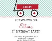 Little Red Wagon Birthday Invitation Boy DIY Printable
