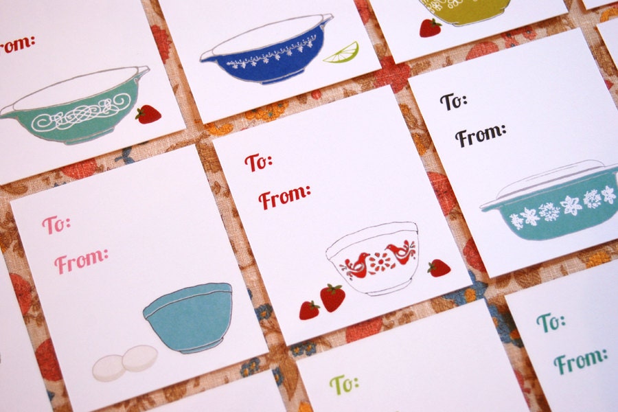 NEW - Vintage Pyrex Gift Tags - Set of 20