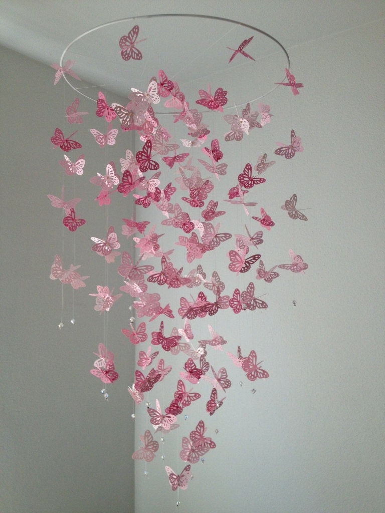 Monarch Butterfly Chandelier Mobile -Perfectly Pink