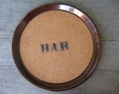 Vintage Kys-Ite Cocktail Tray Barware Cork and Plastic