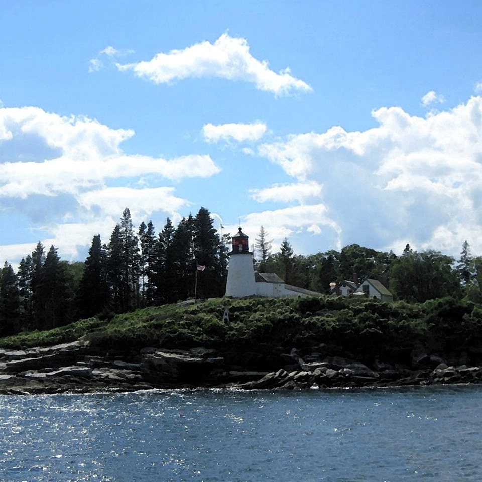 Coastal Maine, Burnt Island Lighthouse, Boothbay Harbor, Maine,10x10, ... Coastal Maine, Burnt Island Lighthouse, Boothbay Harbor, Maine,10x10, ...