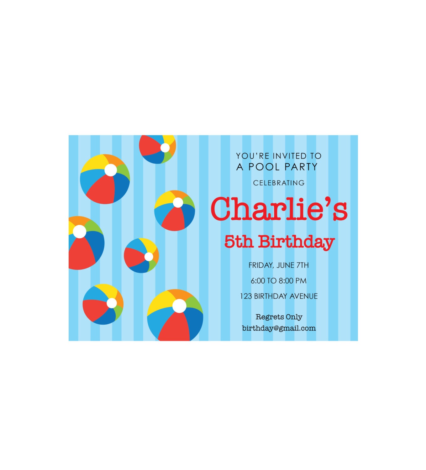 DIY, Beach Ball Invitation Il_170x135