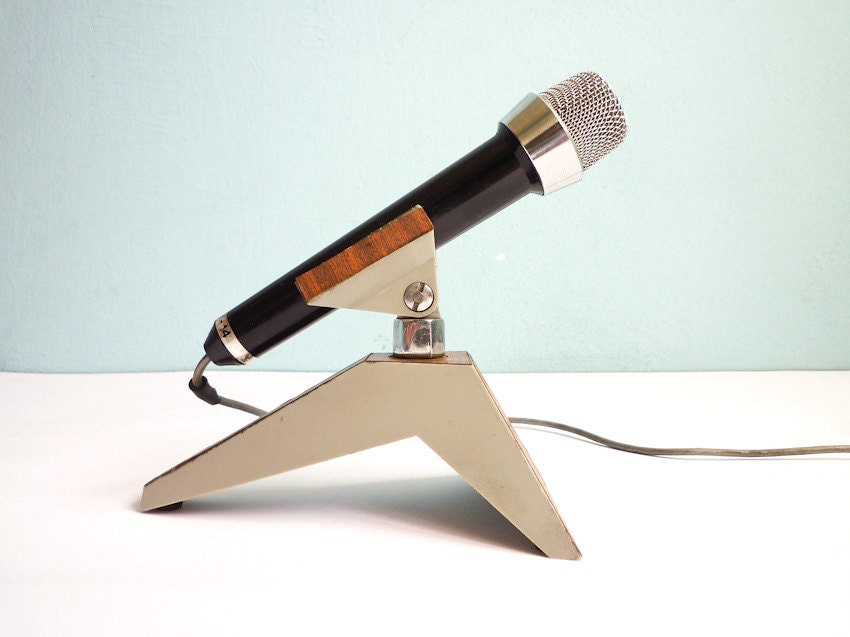 Vintage 60s microphone with stand - EuroVintage